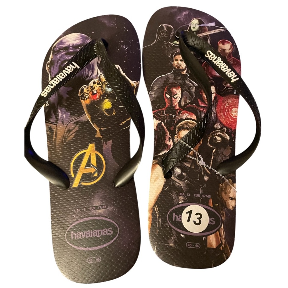 Marvel Avengers Havaianas Flip Flops Size 13